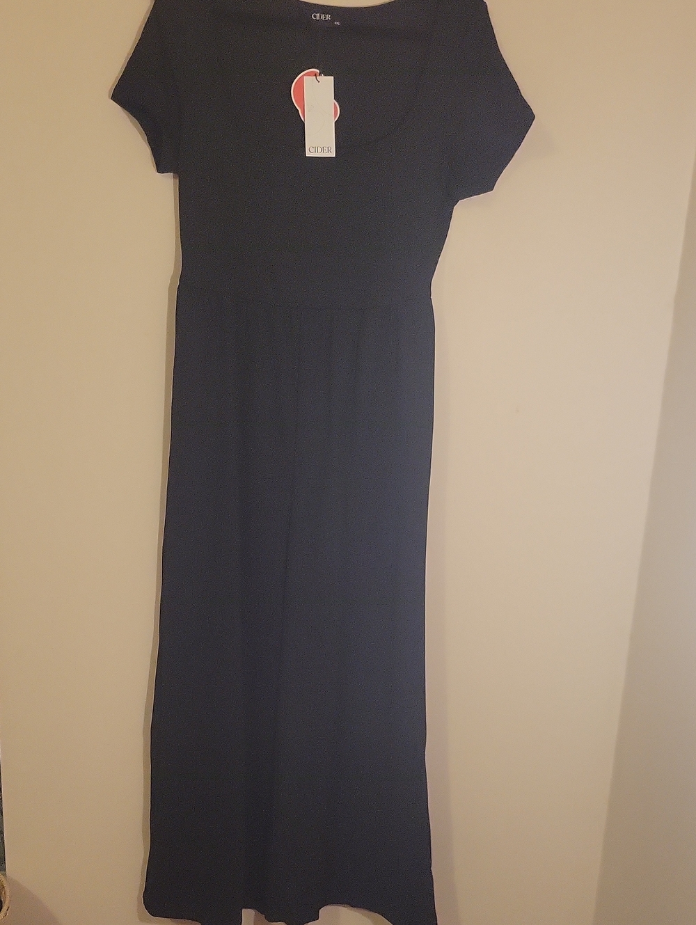 #10 Cider BLack Short Sleeve Scoopneck Wide Leg JUMPSUIT